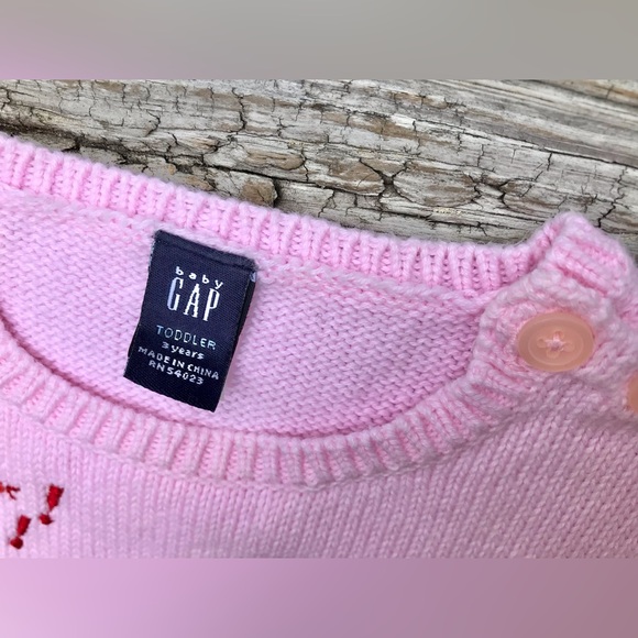 3T Girls GAP Pink Pets Intarsia Cat Dog Mouse Bird Sweater Vest Top Shirt 3 Year - Picture 5 of 7